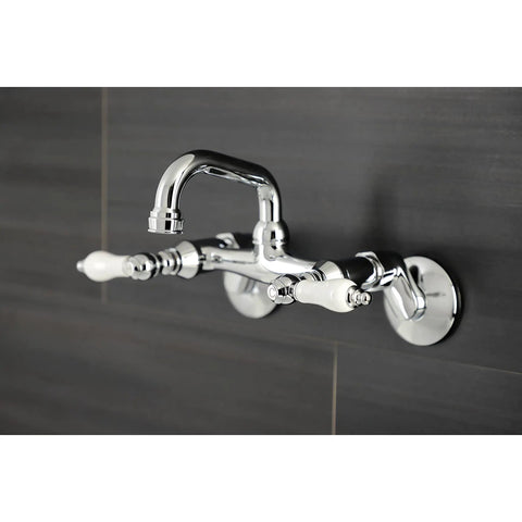 Solid Brass Bar Faucet With Wall Mount And Two Hole Install Drip Free Ceramic Disc Cartridge One Half Inch NPT Connection One Point