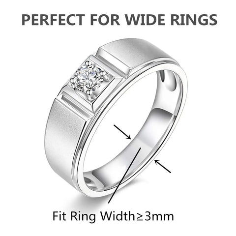 Invisible Ring Size Adjusters Pack, 48 Pcs Soft TPU Fits Loose Wide Rings, 6 Sizes From 3mm To 8mm, Skin Safe, inside a wide silver ring