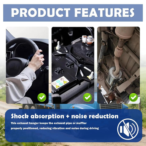 Features of 4 Pack Heavy Duty Rubber Exhaust Hangers O Rings Muffler Supports To Reduce Vibration Minimize Cabin Noise And Secure Exhaust Pipe