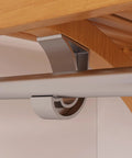 Satin nickel hardware detail on Top Tier Solid Wood Closet Organizer With Wall Mounted Walk In Closet Storage Rack.