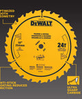 Premium 10 Inch Carbide Table Saw Blade With 24 Teeth For Flat Out Woodcutting Speed During General Purpose Circular Saw Tool Applications Delivers Dead On Accuracy And Knockout Finish Quality Always, showing blade design.