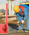 Worker using Tubing Bending Hand Tool With Straight Jaw Pliers For Ductwork And Building Projects at construction site