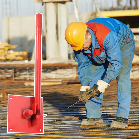Worker using Tubing Bending Hand Tool With Straight Jaw Pliers For Ductwork And Building Projects at construction site