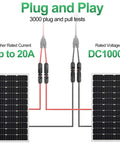 Two Pairs Solar Y Branch Parallel Connector Cable Kit For Solar Panels 1 To 2 With Male To Female And Female To Male Contacts PV Wire Plug