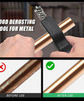 Hordion 2-pack copper pipe cleaner with 4-in-1 deburring brush for 1/2" and 3/4" pipes; black handle