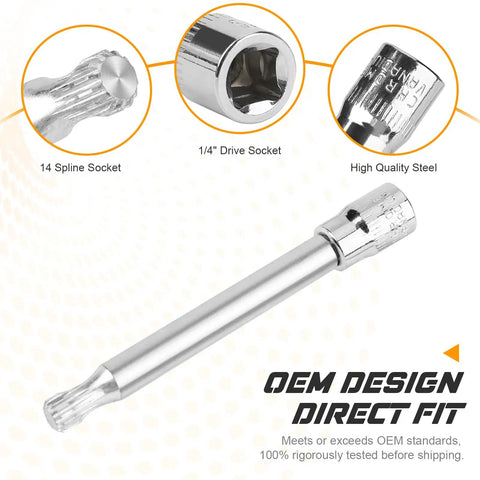 Dual Clutch Transmission Reset Tool For Ford Focus DPS6 6DCT250 DSG Unlatch Kit with 6mm 14-Spline Socket shown in detail