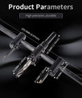 Heavy Duty Adjustable Circle Hole Cutter Saw Kit For Wood And Drywall Precision Dual Blade Drill Bit with dimensions shown.