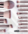 14 brushes from APINK 14 Piece Mini Makeup Brush Set With LED Light Mirror Travel Case On The Go Beauty Kit For foundation, concealer, more.