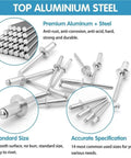 Aluminum Blind Rivet Assortment Kit With Eight Sizes for metal DIY projects showcasing various rivets against a white background.