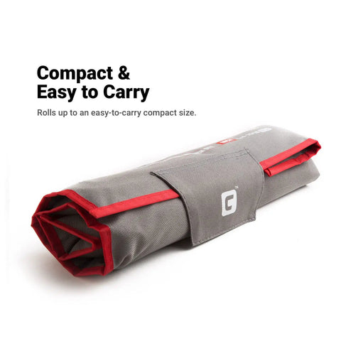 Heavy Duty Canvas Wrench Roll Up Organizer With 13 Pockets For SAE Sizes 1/4 To 1 Inch, Velcro Roll Up Tool Pouch folded