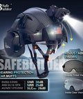 Built Tough Hard Hat With Integrated Headlamp For All Day Comfort And Visor, Ventilated Adjustable Ear Muffs, Six Point Suspension