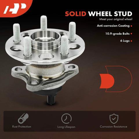 Solid wheel stud with anti-corrosion coating and rust protection, featuring 10.9-grade bolts and 6 lugs for durability.