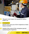 Heavy Duty Safety Harness Extension Lanyard 18 Inch D Ring Extender for Fall Protection with 5000 Lb Break Strength Polyester Webbing Durable Construction and Easy Clip for Jobsite Comfort, inspection guide