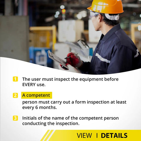 Heavy Duty Safety Harness Extension Lanyard 18 Inch D Ring Extender for Fall Protection with 5000 Lb Break Strength Polyester Webbing Durable Construction and Easy Clip for Jobsite Comfort, inspection guide