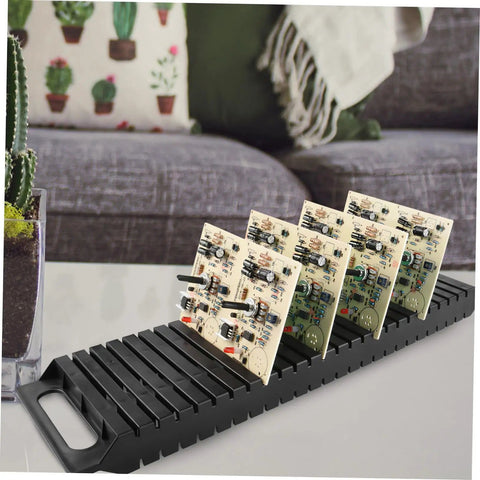 Antistatic PCB Holder Set Of 3 Pieces For Safe Electronic Assembly, ESD Safe Circuit Board Storage Rack With Easy Install Slot Design