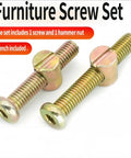 Bed Frame Bolts And Nuts Kit For Wood Furniture, showing two M6 X 45mm sturdy steel barrel bolts and hammer nuts set