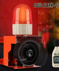 Heavy Duty Sound And Light Alarm Siren With LED Strobe For Factories And Terminals Red 24V 120dB Horn Loud Warning Lamp