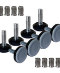 Go-To Five Sixteenth Inch Threaded Furniture Leveling Feet Screw On For Wood Leg Glides, Adjustable 5/16 18 Thread, Pack of 8