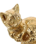 Close-up of Dope Cat Shaped Brass Cabinet Door Knob With Smooth Finish, Vintage Gold Cabinet Pull For Kitchen And Home Decor