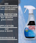 Aftercare Shower Door Cleaner For Glass And Ceramic Non Abrasive Glass Cleaner That Protects and Cons. 500ml bottle on wet surface
