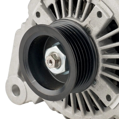 Alternator Replacement For Jeep Wrangler 2001 To 2006 4.0L V6 OE Quality Fits 13876N close-up view showing belt pulley