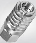 Steel Hydraulic Test Port Quick Connect Coupler With Female Pipe Thread, 1/8 Inch Body Size, 1/4 Inch To 18 NPTF Thread, 2.12 Inch Length