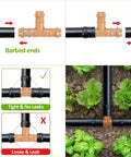 1/2 Inch Drip Irrigation Fittings Kit With 34 Pieces for 1/2 Inch Tubing in use with tees and tight barbed connectors