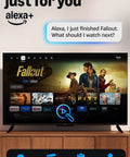 Next Level 4K Streaming Device With AI Powered Search And Wifi 6E Support interface showing show recommendations on TV.