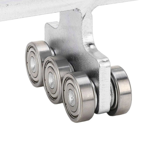 Domary Electric Hoist Trolley Roller Assembly 6 Wheel Heavy Duty unit showcasing three steel ball bearings for smooth operation.
