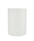 Fresh White Linen Drum Lamp Shade With Brass Spider Fitter For Table Lamps, 8 Inch Wide Cylinder Style, Side View