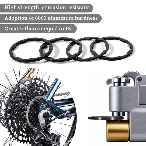 Eight Piece Bike Headset Spacers Set For Road And Mountain Bikes Aluminum Alloy Washers With Seven Sizes next to bike cassette