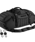 Black 65L 3 In 1 Duffle Bag Backpack For Sports Gym And Outdoor Adventures Tactical MOLLE Gear Carrier with straps