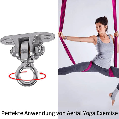 Heavy Duty Stainless Steel Ceiling Swing Hanger Wicked Smooth 360 Rotation Silent Bearing Mount for yoga exercise.
