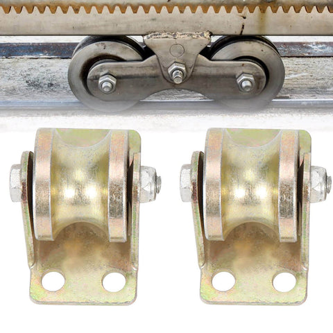 Two Pack 32mm Sliding Gate Roller, U Type Groove Wheel Track Rail, Beefy Steel Heavy Duty Roller for Industrial Doors and Gates