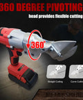 Cordless Metal Shear For Heavy Duty Cutting Of Leather Stainless Steel Iron PVC Carpet Cardboard And Steel Sheets With A 360 Degree Pivoting Head Battery Not Included Portable And Easy To Handle