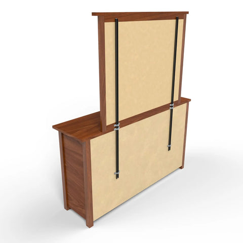Premium Heavy Duty Mirror Support Brackets Rock Solid Adjustable 60 Inch on dresser securing mirror with sturdy attachments.