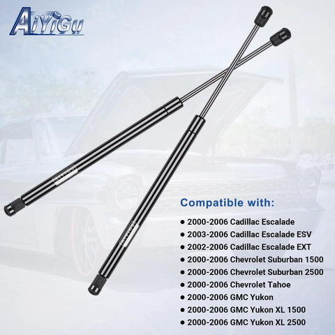 Two shocks for Rear Window Glass With Liftgate Shocks And Struts Not For Rear Tailgate Gas Springs Replacement For Cadillac Escalade ESV EXT Tahoe Suburban Yukon GMC Yukon 2000-2006 2 Pack