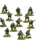 Miniatures from Bolt Action Third Edition Starter Set For WWII Tabletop Battle With 28mm US Airborne And German Grenadiers
