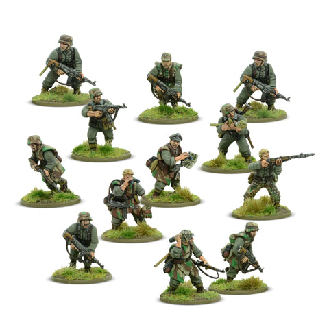 Miniatures from Bolt Action Third Edition Starter Set For WWII Tabletop Battle With 28mm US Airborne And German Grenadiers