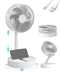 8 Inch Oscillating Desk Fan with Rechargeable Battery USB Powered Quiet Portable Cooling for Office and Home, 90 Degree Rotation