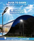 Ridiculously Bright Solar Street Light With 150000 Lumens, 180 LEDs, 18000mAh Battery, motion sensor, outdoor security lighting