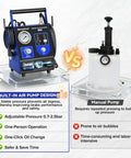 Comparison of F109 Automatic Brake Bleeder Kit With Electric Brake Fluid Exchanger and manual pump showing features and benefits