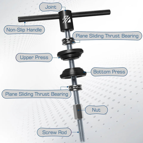 Bucklos bike headset press-in tool with non-slip handle and screw rod