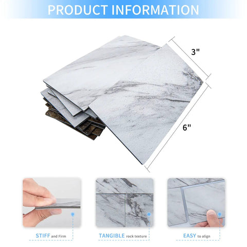 Just Peel And Stick Subway Tile Backsplash Kit 3x6 Inches Durable White Granite stack and features