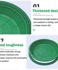 Green resin sump cover with frame showcasing thickened design and good toughness, suitable for garage floor drain and manhole cover use.