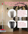 Double Sided Broom With Long Handle Heavy Duty Indoor Outdoor Workhorse For Pet Hair Dust And Debris 51 Inch Reach
