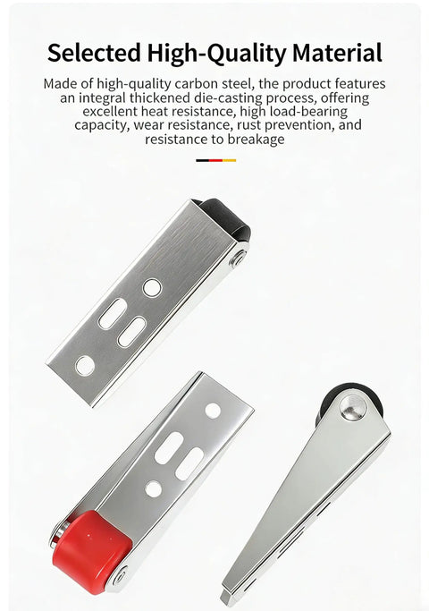 Two Pack Black Sliding Door Track Pulleys For Cabinets And Closet Doors Featuring Dead Quiet Rollers Rock Solid Frame Straight Up Durable High Carbon Steel Offering Zero Fuss Setup And Slick Smooth Motion