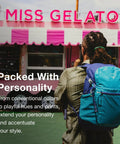 Daylite Plus Commuter Backpack Lightweight Everyday Carry for Work School and Travel at a colorful ice cream stand.