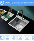 15 X 17 Inch Drop-In Black Nano Finish Bar Sink 304 Stainless Steel Prep Sink With Basket Strainer in modern kitchen