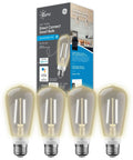 Smart LED Edison Style ST19 Bulb Pack Of 4 That Plays Nice With Alexa And Google Home WiFi Enabled Soft White 60W Equivalent Dimmable